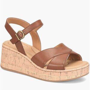 BOC by Born - Size 10 Brown Strappy Lessa Cork Wedge Sandal NWT